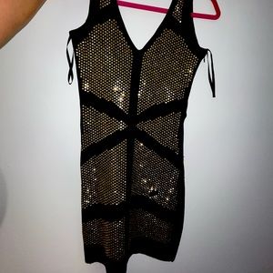 Gold & Black mini dress